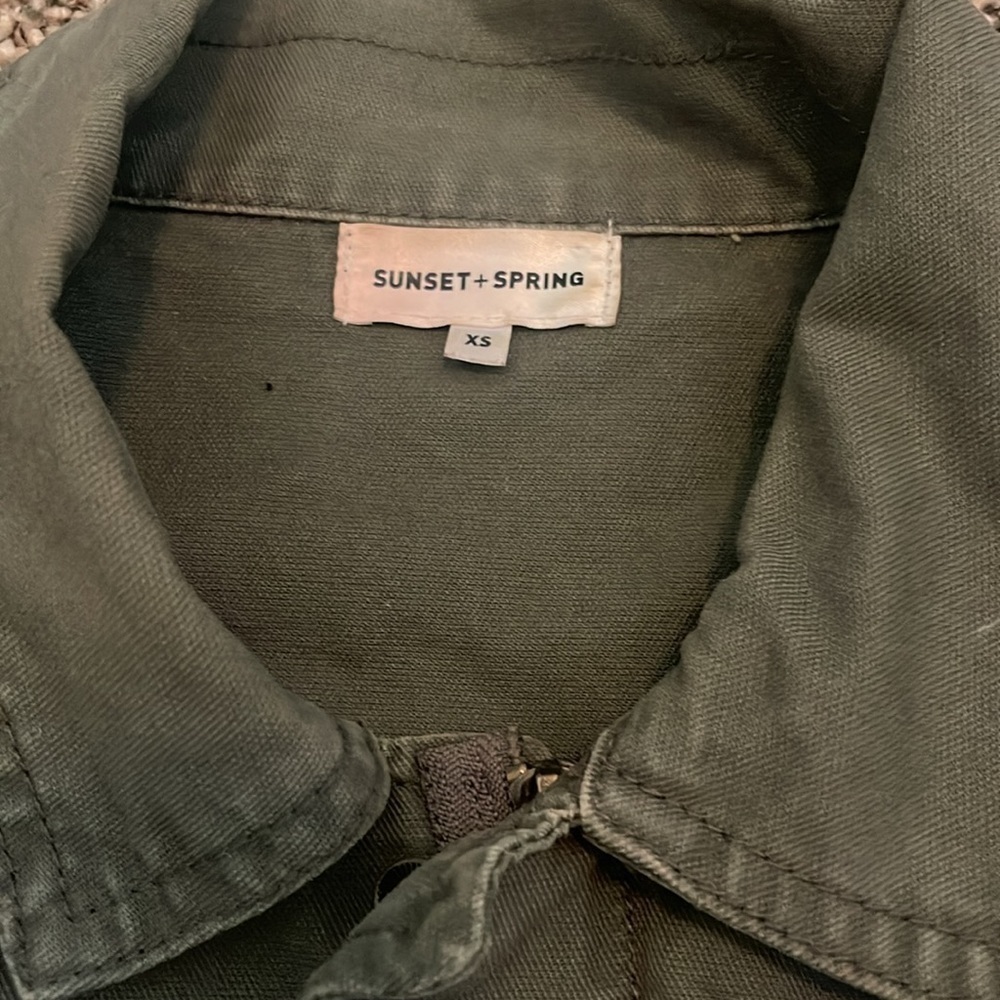Sunset + Spring Green Patch Jacket Women's Size Xs - image 4